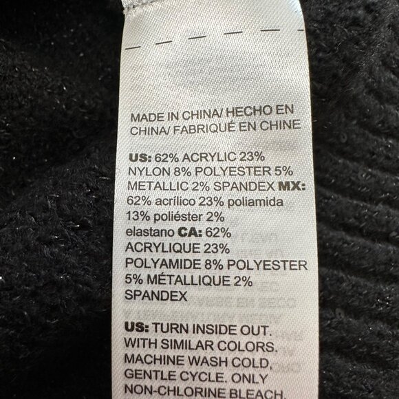 Chico's Sweater Size 1 M Black NWT Cowl Turtleneck Pullover Touch of Sparkle - Picture 12 of 13